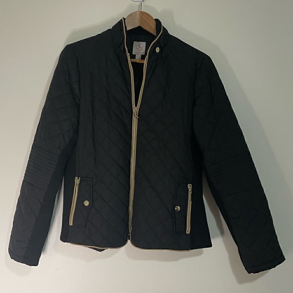 db established 1962 Women Black Quilted Jacket Medium